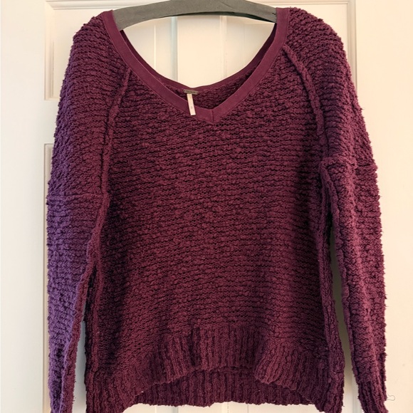 Free People Sweaters - Free People Deep Purple V-Neck Sweater